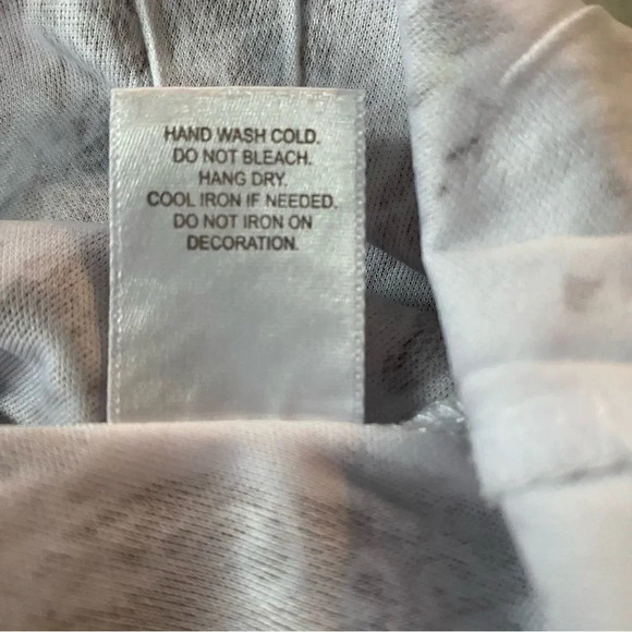 ROZ & Ali M Medium Top Shirt Gray Paisley V Neck Short Sleeve Lace Over P21 - Picture 7 of 8